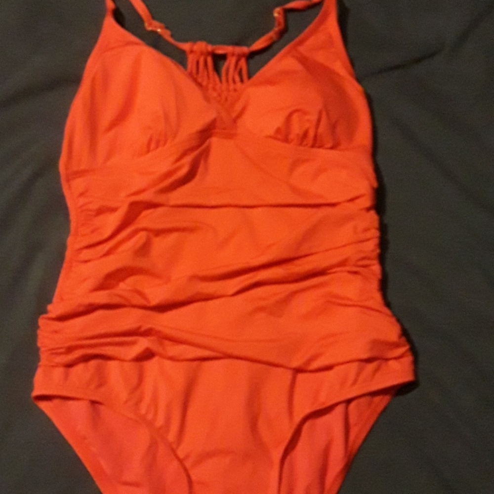 Hilor size 12 coral one piece swimsuit